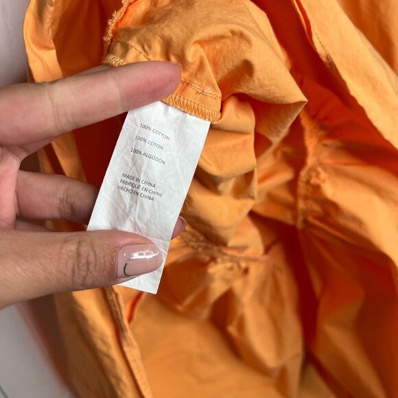 Peter Som Collective Marigold Orange Tiered Tie Back Midi Dress Women's Size 6 - Picture 5 of 11